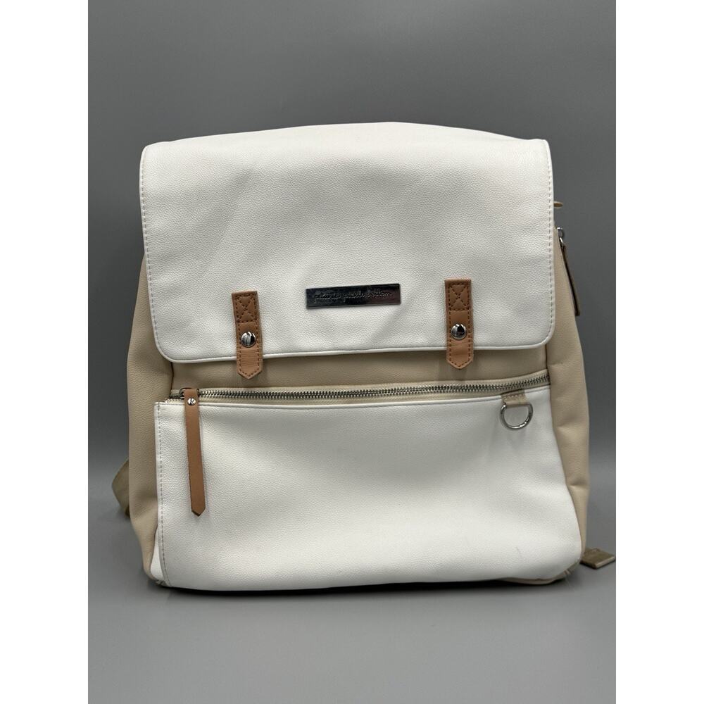 Petunia Pickle Bottom White Beige District Backpack Diaper Bag